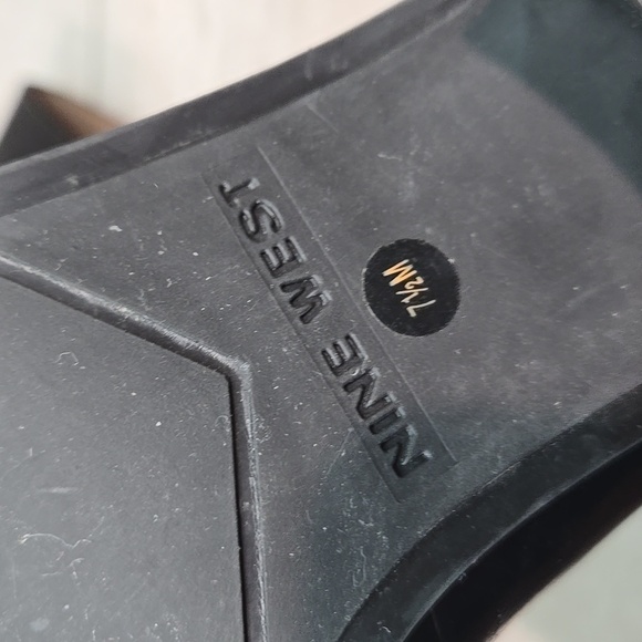 Vintage Nine West Kinetic Leather Y2k Women's Loafers Square Toe Heel Shoes 7.5M - Picture 11 of 12